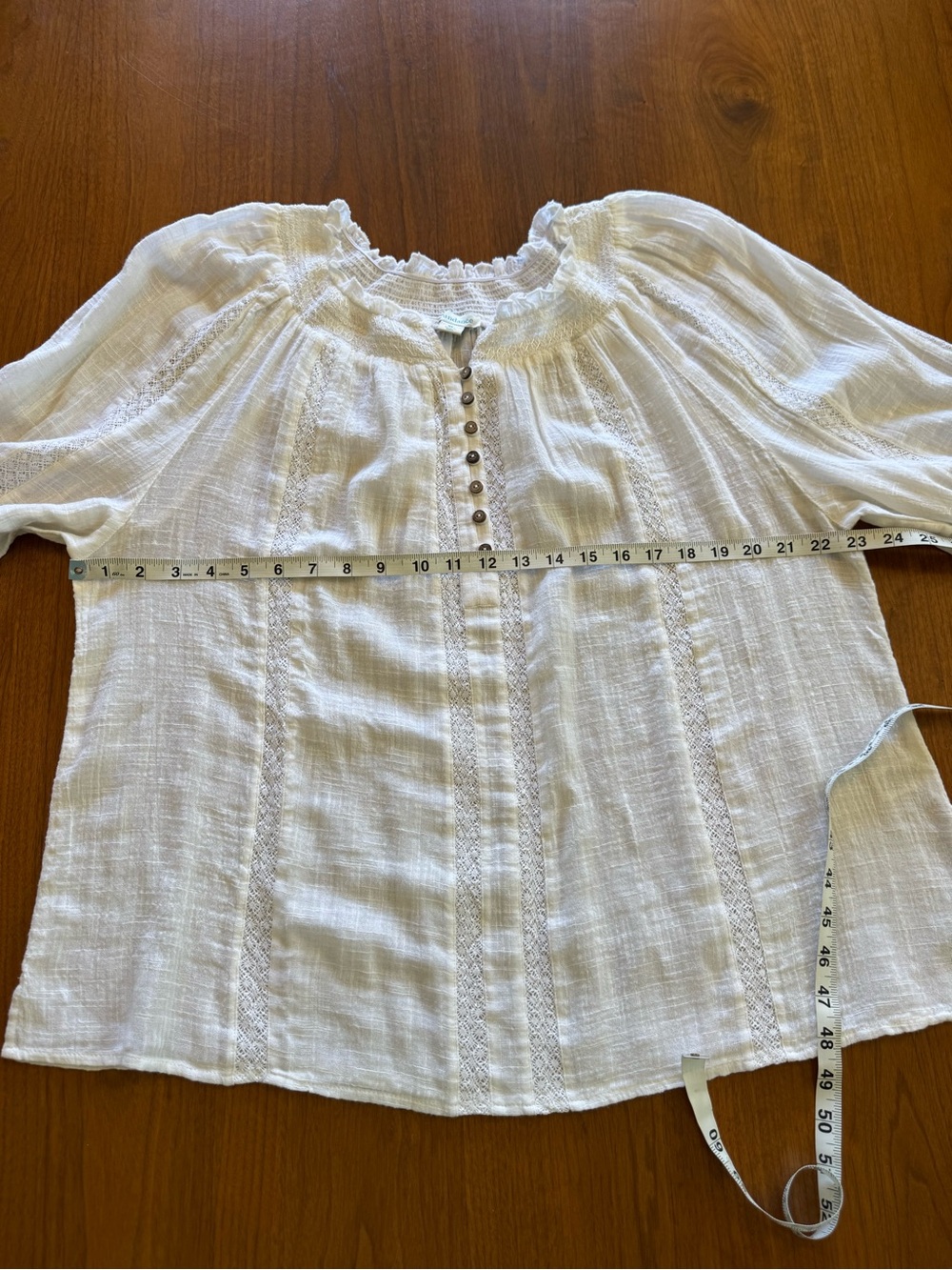Sundance 100% Cotton Peasant Blouse - Picture 6 of 9